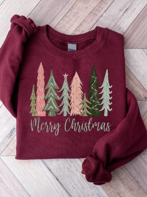 Merry Christmas Tree Sweatshirt Merry Bright Christmas Sweatshirt Holiday Sweater Womens Holiday Shirt Winter Shirt Christmas Gift Unique revetee 2