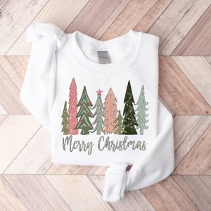 Merry Christmas Tree Sweatshirt Merry Bright Christmas Sweatshirt Holiday Sweater Womens Holiday Shirt Winter Shirt Christmas Gift Unique revetee 4