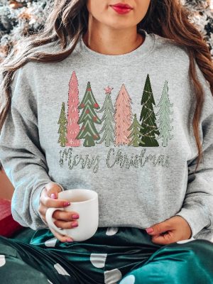 Merry Christmas Tree Sweatshirt Merry Bright Christmas Sweatshirt Holiday Sweater Womens Holiday Shirt Winter Shirt Christmas Gift Unique revetee 5