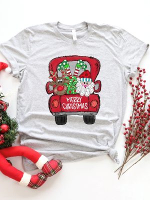 Merry Christmas Trees Truck Shirt Christmas T Shirt Christmas Family Red Truck Shirt Christmas Gift Christmas Truck Family Shirts Unique revetee 4