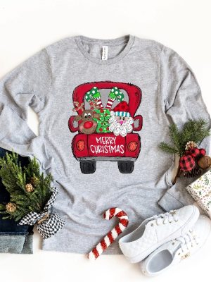 Merry Christmas Trees Truck Shirt Christmas T Shirt Christmas Family Red Truck Shirt Christmas Gift Christmas Truck Family Shirts Unique revetee 5