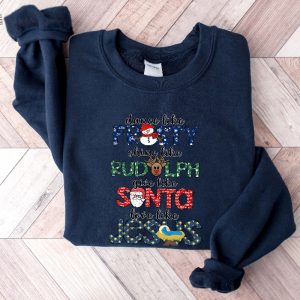 Dance Like Frosty Shine Like Rudolph Give Like Santa Love Like Jesus Shirt Cute Christmas Sweatshirt Christmas Shirt Holiday Xmas Tee Unique revetee 2