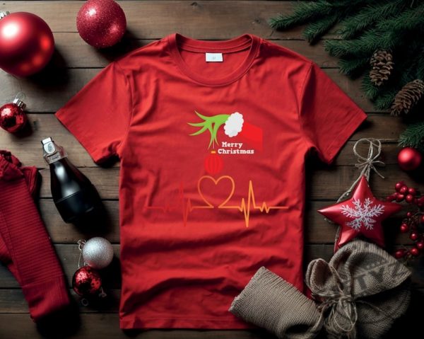 Grinch Nurse Shirt Christmas Nurse Tshirt Nurse Stethoscope Hoodie Merry Grinchmas Sweatshirt Nursing Christmas Shirt giftyzy 3