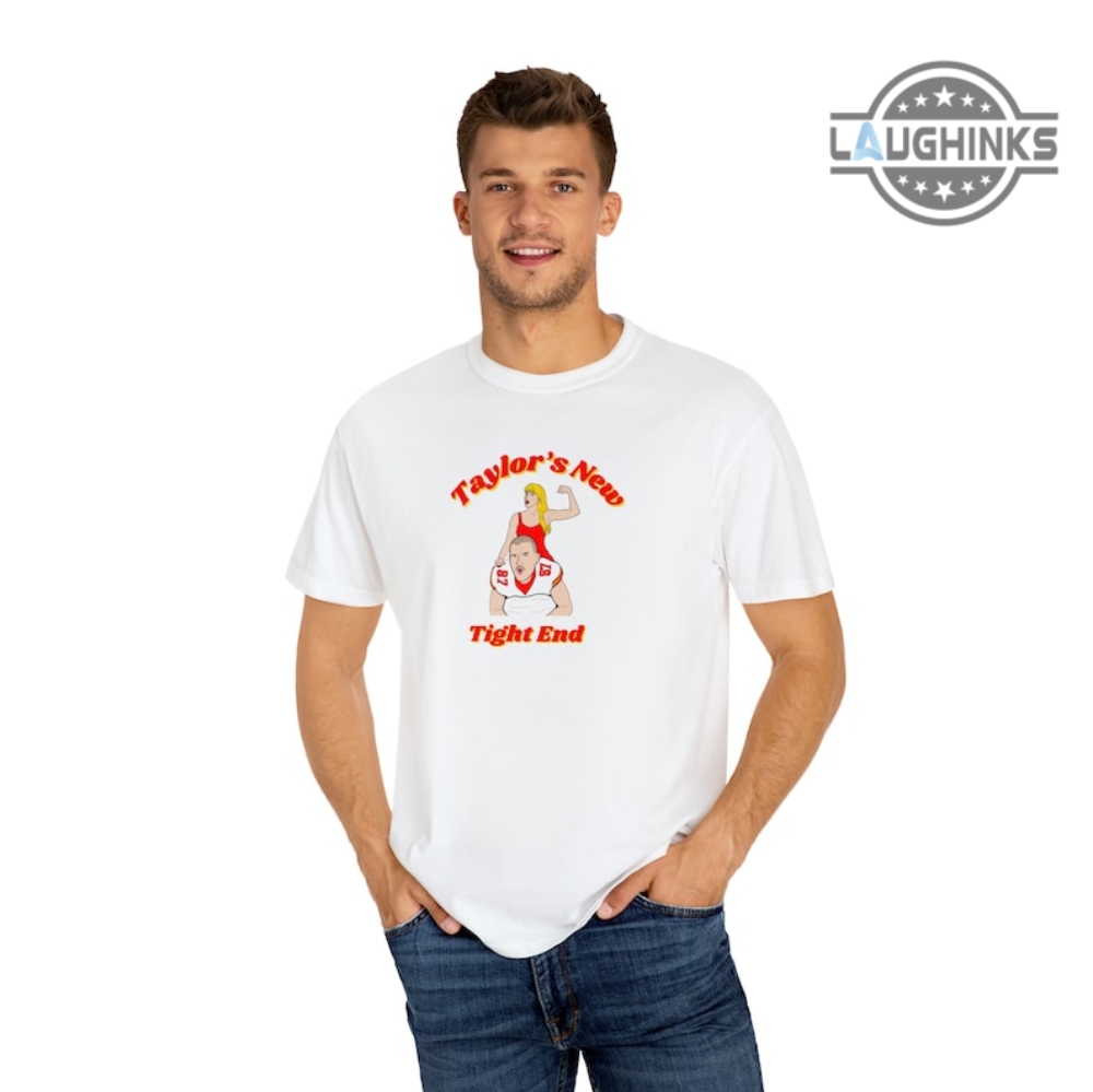 Karma Is My Tight End Shirt Sweatshirt Hoodie Mens Womens Taylors New Tight End Taylor Swift And Travis Kelce Dating Kc Football Shirts Kansas City Chiefs