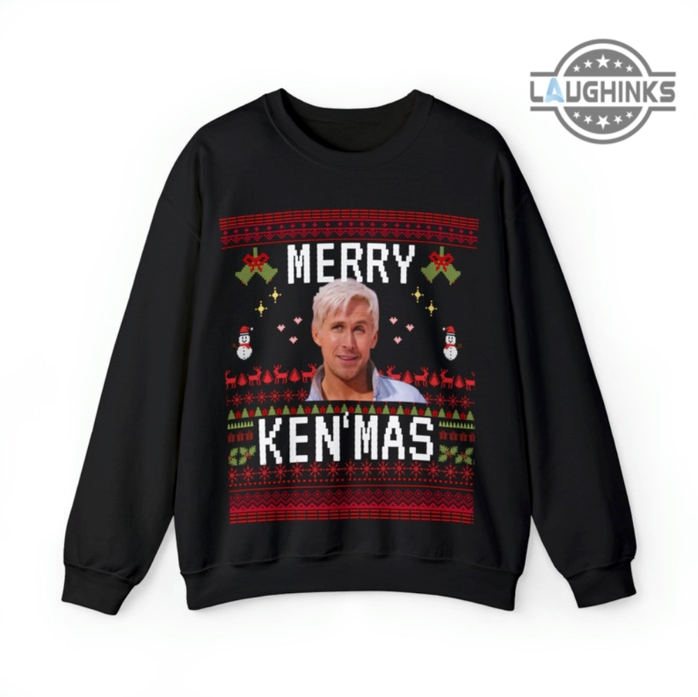 Barbie Christmas Shirt Sweatshirt Hoodie Mens Womens Kids Merry Kenmas Barbie Movie Shirts Ken Christmas Jumper Ugly Xmas Sweater Ryan Gosling Funny Gift