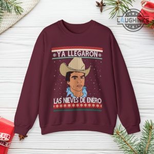 chalino sanchez christmas sweater all over printed ya llegaron las nieves de enero ugly xmas sweatshirt in spanish feliz navidad latina shirts laughinks 4