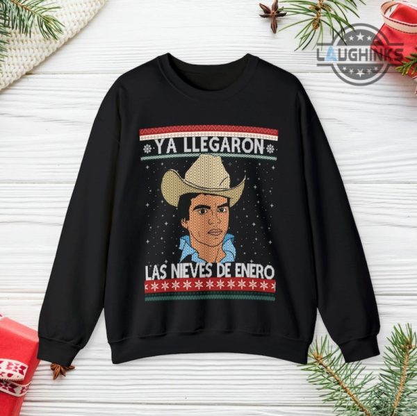 chalino sanchez christmas sweater all over printed ya llegaron las nieves de enero ugly xmas sweatshirt in spanish feliz navidad latina shirts laughinks 6