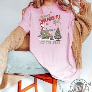 The Most Wonderful Time Of The Year Sweatshirt Charlie And The Snoopy Christmas Tshirt Christmas Tree Hoodie Christmas Kids Shirt Charlie And The Snoopy Shirt giftyzy 3
