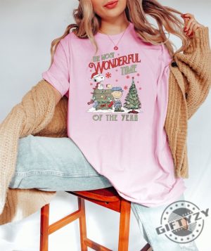 The Most Wonderful Time Of The Year Sweatshirt Charlie And The Snoopy Christmas Tshirt Christmas Tree Hoodie Christmas Kids Shirt Charlie And The Snoopy Shirt giftyzy 3