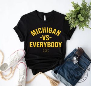 Michigan Vs Everybody Tshirt Wolverines Football Fan Hoodie Trendy Sweatshirt University Of Michigan Apparel giftyzy 3