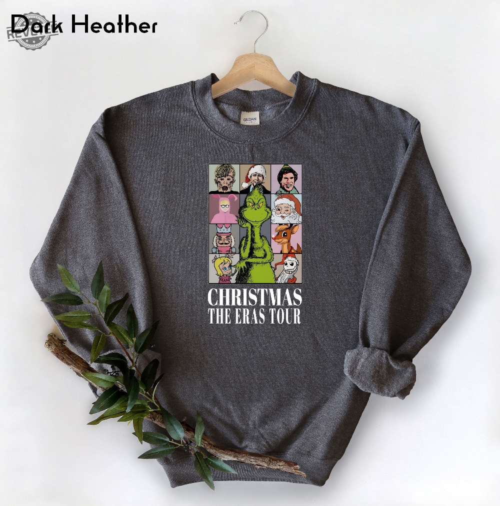 Christmas The Eras Tour Sweatshirt Grinchmas Shirt 90S Vintage Movie Sweater Concert Christmas Gift Xmas Eras Tour Merch Tee Shirt Unique