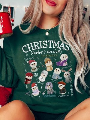 Merry Swiftmas Sweatshirt Christmas Lights Shirt The Eras Tour Christmas Shirt Christmas Tree Farm Shirt Music Country Tee Gift For Fan Unique revetee 4