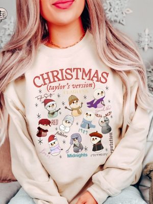 Merry Swiftmas Sweatshirt Christmas Lights Shirt The Eras Tour Christmas Shirt Christmas Tree Farm Shirt Music Country Tee Gift For Fan Unique revetee 5