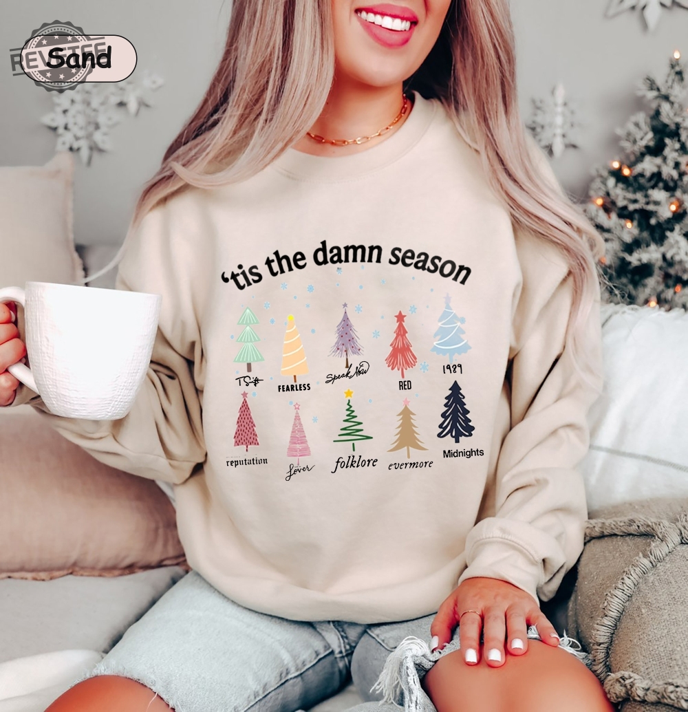 Vintage Tis The Damn Season Shirt Christmas Tree Shirt Eras Tour Shirt Swift Xmas Ugly Christmas Shirt Tis The Damn Season Shirt Unique