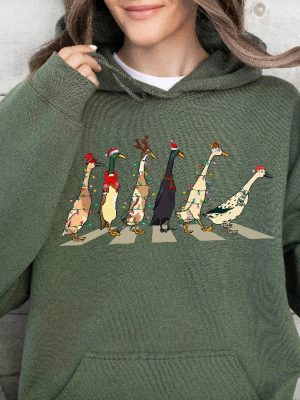 Christmas Duck Sweatshirt Funny Duck Christmas Sweatshirt Santa Ducks Merry Christmas Shirt Duck Lover Unique revetee 4