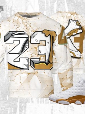 23 Sneaker Unisex 3D T Shirt Sweatshirt Hoodie Jacket Match Aj 13 Wheat Shirt To Match Sneaker 13 Wheat Sneaker Outfit Unique revetee 2