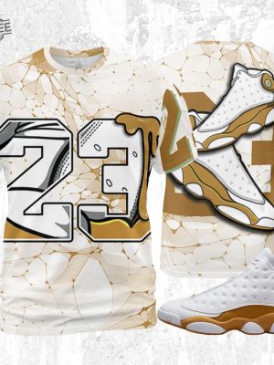 23 Sneaker Unisex 3D T Shirt Sweatshirt Hoodie Jacket Match Aj 13 Wheat Shirt To Match Sneaker 13 Wheat Sneaker Outfit Unique revetee 4