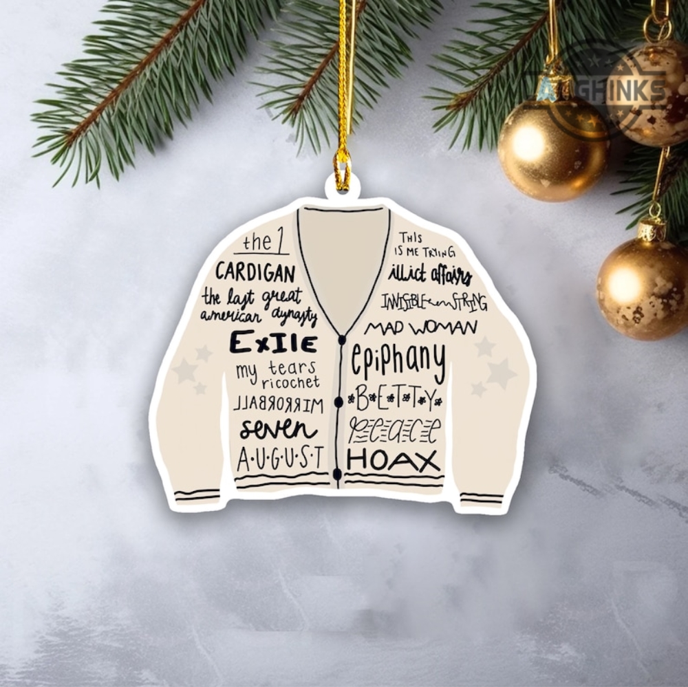 Taylor Swift Cardigan Ornament Folklore Cardigan Crochet Christmas Wooden Ornaments Taylors Version Xmas Tree Decorations Swiftie The Eras Tour 2023 Gift