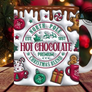 the grinch coffee mug camping mug travel mug all over printed christmas blend hot cocoa premium 11oz 15oz mugs 3d puffy north pole xmas est 1897 cups laughinks 2