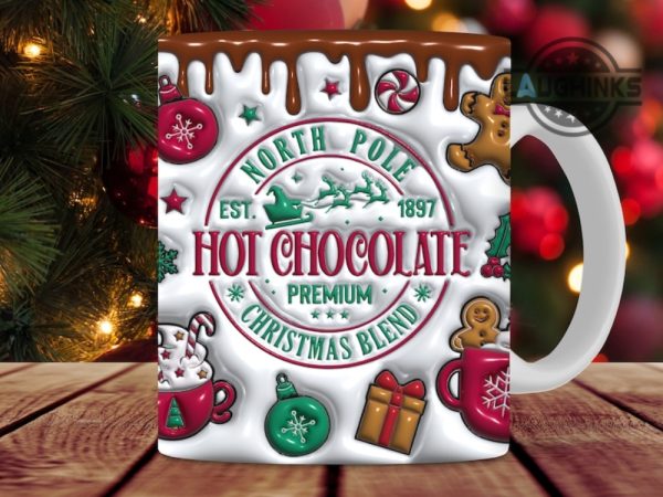 the grinch coffee mug camping mug travel mug all over printed christmas blend hot cocoa premium 11oz 15oz mugs 3d puffy north pole xmas est 1897 cups laughinks 2