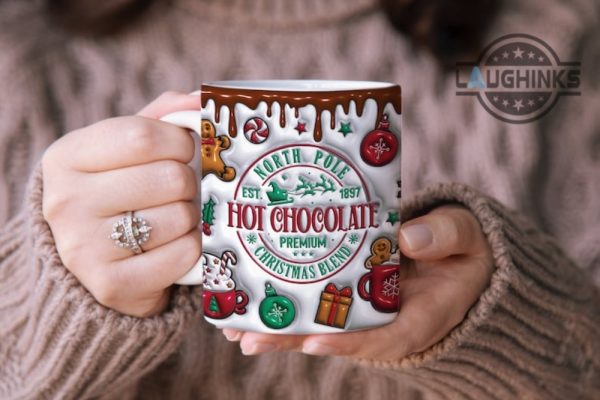 the grinch coffee mug camping mug travel mug all over printed christmas blend hot cocoa premium 11oz 15oz mugs 3d puffy north pole xmas est 1897 cups laughinks 3