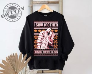 I Saw Mother Kissing Travis Kelce Christmas Sweatshirt Vintage Kansas City Football Tshirt Kelce Kansas City Football Hoodie Kelce Taylor Shirt giftyzy 2