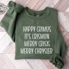 Merry Chrysler Sweatshirt And Hoodie Happy Crimus Vine Christmas Shirt Christmas Gift Ideas Merry Crisis Crewneck Family Christmas Unique revetee 1