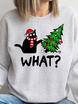 Christmas Cat What Shirt Christmas Sweatshirt Black Cat Shirt Christmas Cat Shirt Cat Lover Shirt Christmas Tree Shirt Christmas Gift Unique revetee 2