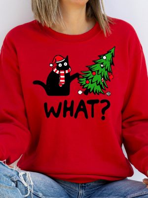 Christmas Cat What Shirt Christmas Sweatshirt Black Cat Shirt Christmas Cat Shirt Cat Lover Shirt Christmas Tree Shirt Christmas Gift Unique revetee 3