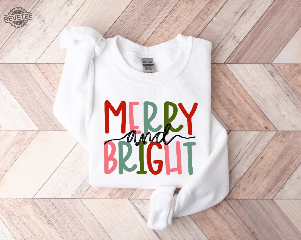 Merry And Bright Sweatshirt Christmas Sweatshirt Family Christmas Sweatshirt Christmas Sweatshirts For Women Merry Christmas Sweatshirt Unique