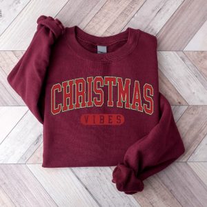 Retro Christmas Vibes Sweatshirt Womens Christmas Sweatshirt Holiday Sweater Cute Christmas Sweatshirt Christmas Gift Winter Shirt Unique revetee 2 1