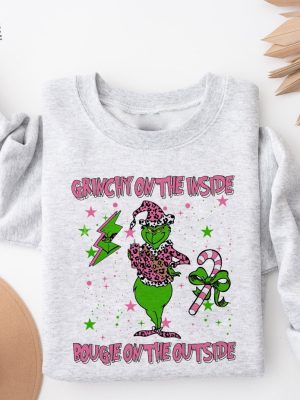 Grinch On The Inside Bougie On The Outside Christmas Sweatshirt Boujee Grinch Sweater Christmas Hoodie Grinch Christmas Shirt Grinchmas Unique revetee 5