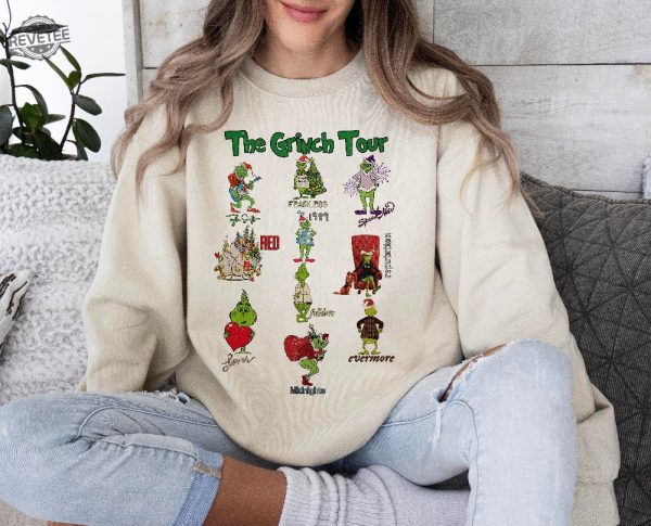 Christmas Ts Shirt The Grinch Tour The Grinch In My Grinch Eras Sweatshirt Grinch Tour Sweatshirt Grinch Christmas Sweatshirt Unique revetee 1 1