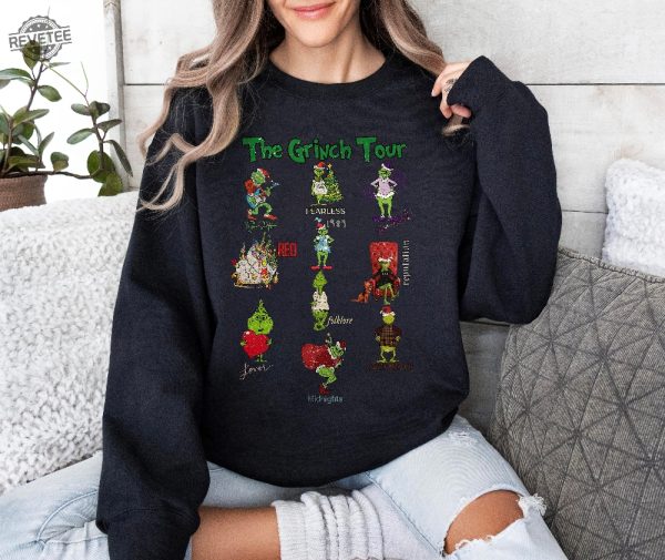 Christmas Ts Shirt The Grinch Tour The Grinch In My Grinch Eras Sweatshirt Grinch Tour Sweatshirt Grinch Christmas Sweatshirt Unique revetee 4