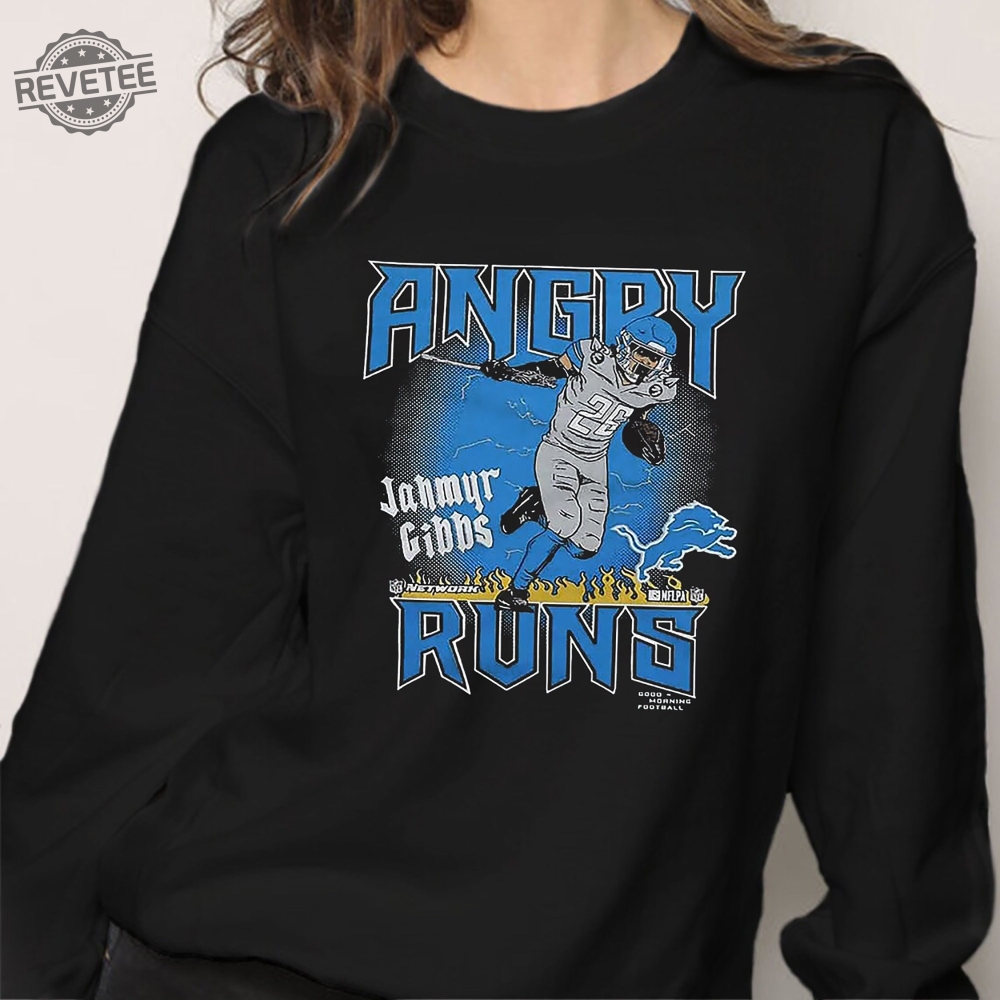 Angry Runs Lions Jahmyr Gibbs Shirt Angry Runs Lions Jahmyr Gibbs Sweatshirt Angry Runs T Shirt Unique