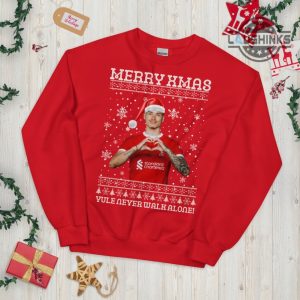 darwin nunez christmas jumper sweatshirt tshirt hoodie mens womens funny liverpool football gift merry xmas yule never walk alone laughinks 3
