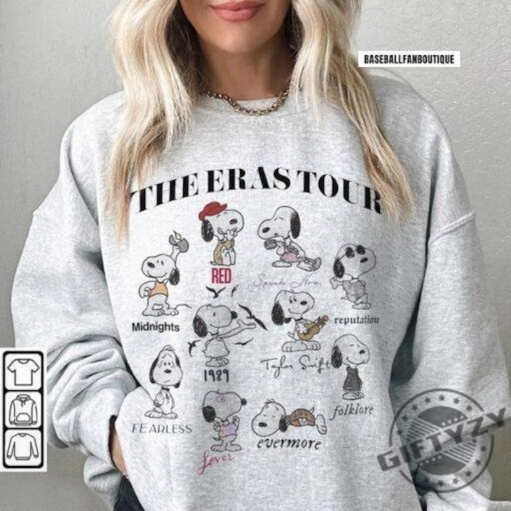 The Snoopy Taylor Swift Era Tour Shirt Snoopy Custom Eras Tour Sweatshirt Snoopy Era Tour Hoodie Swiftie Merch Tshirt Snoopy Shirt