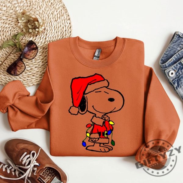 Snoopy Christmas Shirt Snoopy Christmas Lights Sweatshirt Snoopy And Woodstock Tshirt Cartoon Dog Hoodie Merry Christmas Shirt giftyzy 2