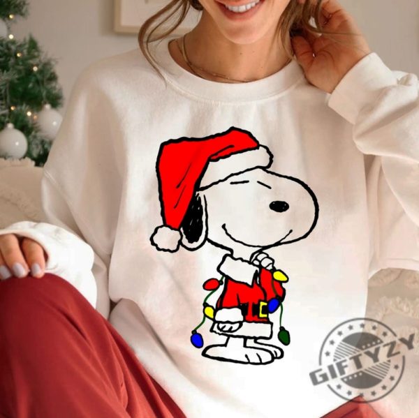 Snoopy Christmas Shirt Snoopy Christmas Lights Sweatshirt Snoopy And Woodstock Tshirt Cartoon Dog Hoodie Merry Christmas Shirt giftyzy 4