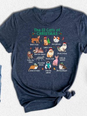 The 12 Cats Of Christmas Shirt Christmas Cats Shirt Cat Lover Christmas Cat Holiday Shirt Cute Christmas Cat Unique revetee 5