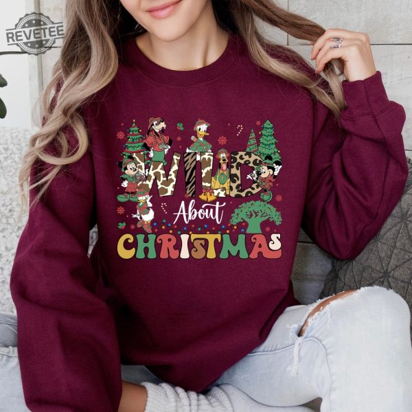 Wild About Christmas Disney Animal Kingdom Shirt Leopard Mickey And Friends Christmas Safari Trip Disney Family Christmas Lights Unique revetee 4