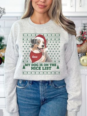 Personalized Australian Shepherd Christmas Sweatshirt Australian Shepherd Australian Shepherd Gifts Aussie Shepherd Aussie Shepherd Xmas Unique revetee 3