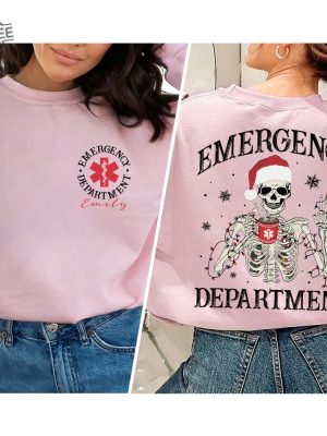 Custom Emergency Department Christmas Skeleton Christmas Shirt Nurse Skeleton Shirt Er Christmas Gift For Nurse Er Crew Christmas Shirt Unique revetee 4