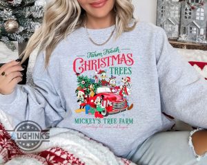 mickey mouse christmas sweater tshirt hoodie vintage disney farm fresh sweatshirt mickeys tree farm shirts mickey and friends gift laughinks 1