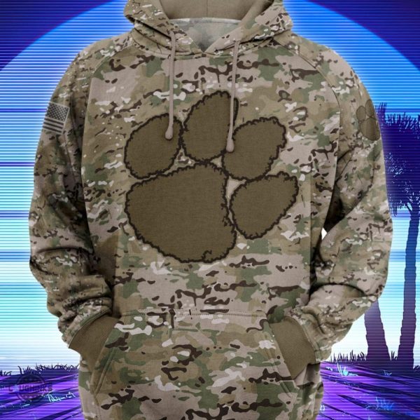 clemson military appreciation sweatshirt tshirt hoodie all over printed clemson football 3d shirts nfl clemson tigers camo style gifts for veterans day laughinks 2