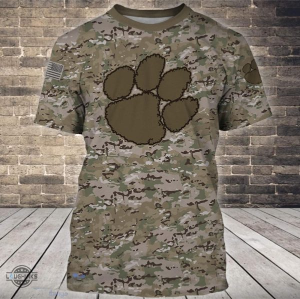 clemson military appreciation sweatshirt tshirt hoodie all over printed clemson football 3d shirts nfl clemson tigers camo style gifts for veterans day laughinks 5