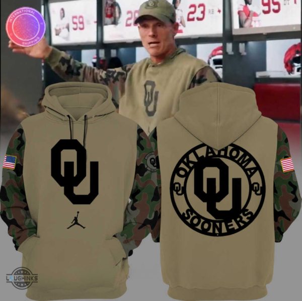 ou camo sweatshirt tshirt hoodie pants nike jordan all over printed univesity of oklahoma football shirts oklahoma sooners ncaa camo veterans day gift laughinks 1