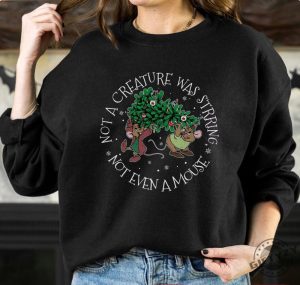 Cute Jaq And Gus Christmas Lights Shirt Not A Creature Was Stirring Tshirt Jaq And Gus Gus Xmas Hoodie Cinderella Shirt giftyzy 4