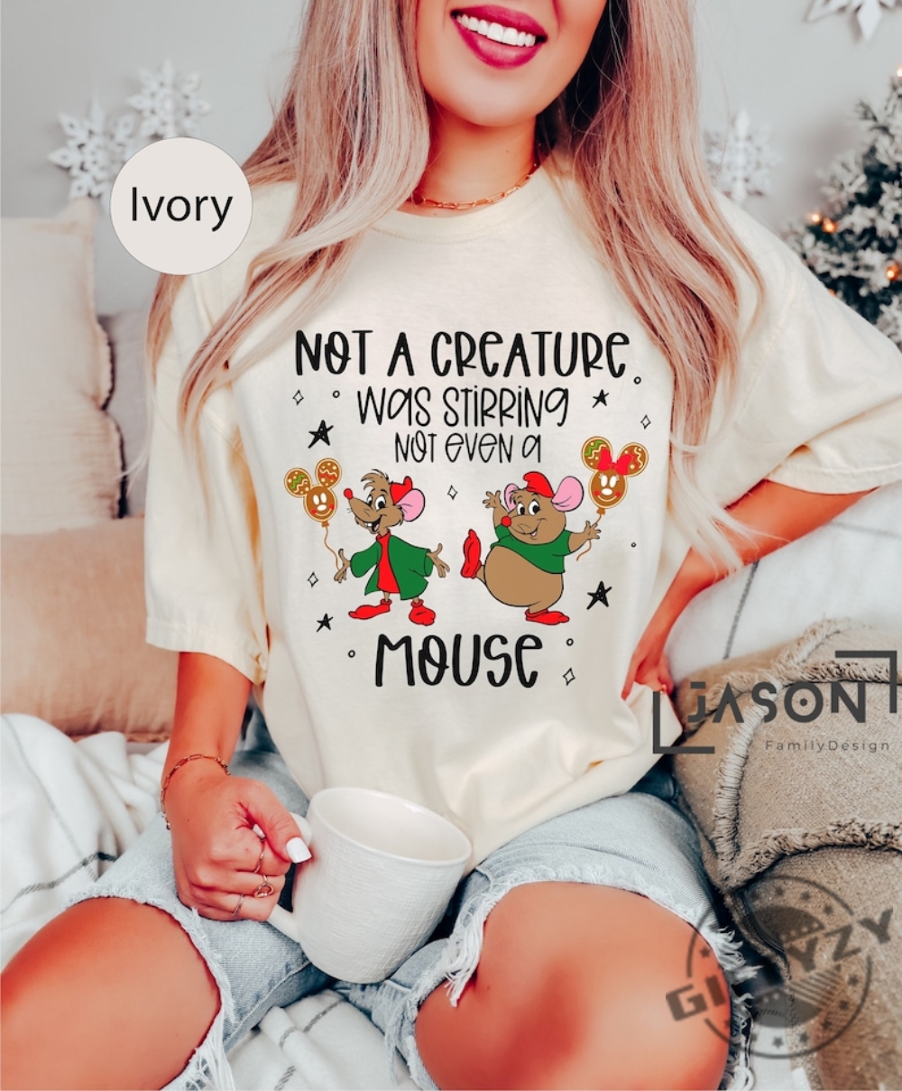 Not A Creature Was Stirring Not Even A Mouse Hoodie Disney Christmas Sweatshirt Gus Gus And Jaq Tshirt Disney Family Matching Christmas Shirt