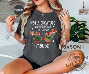 Not A Creature Was Stirring Not Even A Mouse Hoodie Disney Christmas Sweatshirt Gus Gus And Jaq Tshirt Disney Family Matching Christmas Shirt giftyzy 3